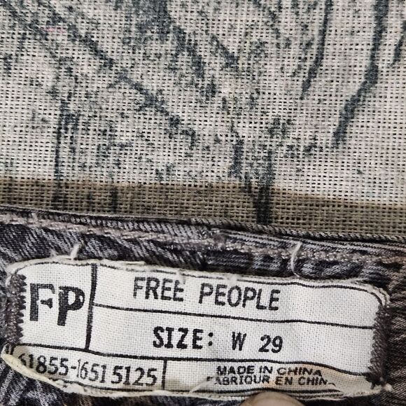 Free‎ People Womens Skinny Jeans Size 32 Gray Black Tribal Skinny Leg Aztec - Picture 4 of 9
